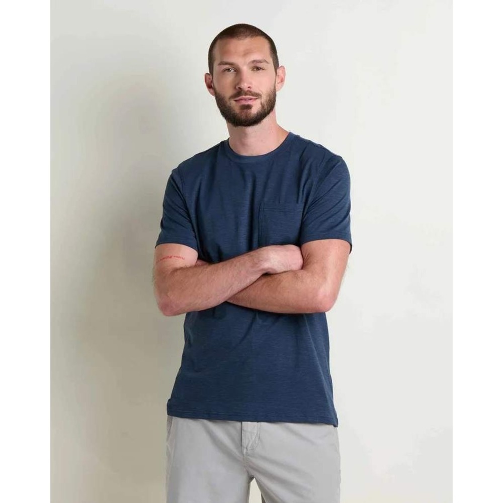 Toad&Co Tempo Crew Pocket Tee True Navy Large New With Tags